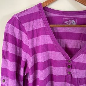 The North Face Purple Striped 3/4th Length Shirt